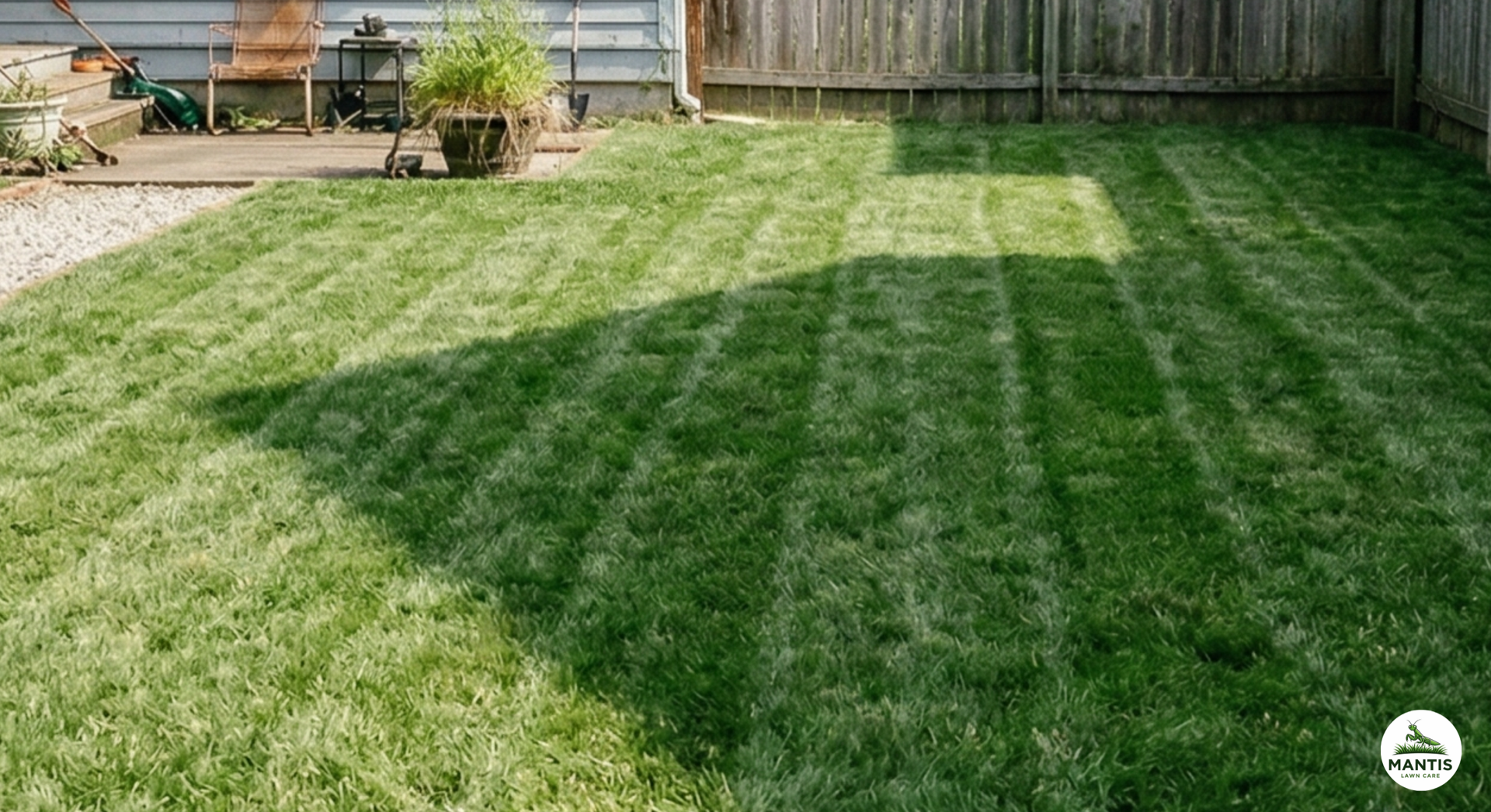 Tight clean edging along sidewalk — Mantis Lawn Care